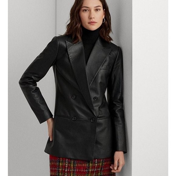 RALPH LAUREN Double-Breasted Lambskin Blazer NWT - Picture 3 of 8